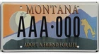 *99 CENT SALE*  Montana ADOPT A FRIEND FOR LIFE Sample License Plate No Reserve