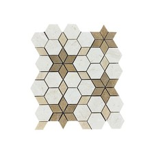 Tuqco Travertine Mix Starline Honed Marble Mosaic Wall & Floor Tiles Sample