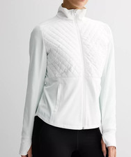 Tek Gear Women's White Woven Mixed Media Jacket WT41V201RS1 Size S - NWT