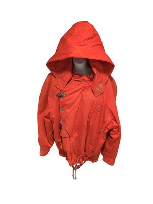 Vtg KAOS Andy Johns Jacket w/ Fireman Lobster Clasp Hardware Orange Men's M READ