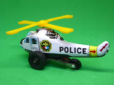 ND Toys Japan Litho Tin Plate Bell Police Patrol Helicopter Toy Model Helicopter