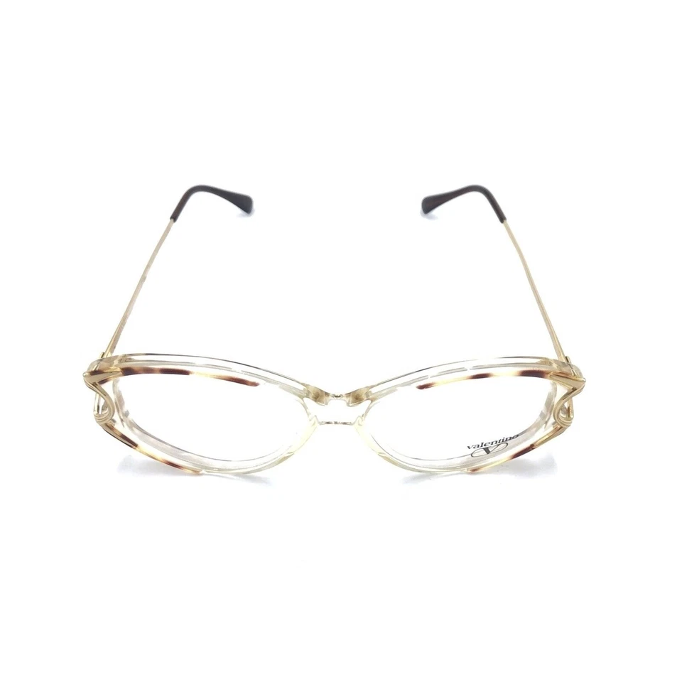 Monturas redondas transparentes doradas Valentino V168 574 52-14 130 Italia NUEVAS NOS Foto 3 de 4