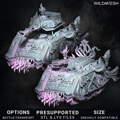 Chaos tank Of Excess Predator Or Rhino Proxy Variant. Wargaming Scale
