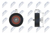 NTY Umlenkrolle Keilriemen RNK-AU-037 FüR VW Tiguan Jetta 4 162 163 AV3 AV2 Golf