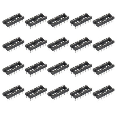 24Pcs DIP IC Chip Socket Adapter Narrow Round 20 Pin 2.54mm/0.1'' Pitch