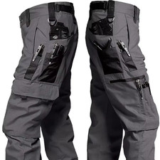 "Men's Tactical Work Pants - Waterproof Multi-Pocket Cargo Trousers for Outdoor,