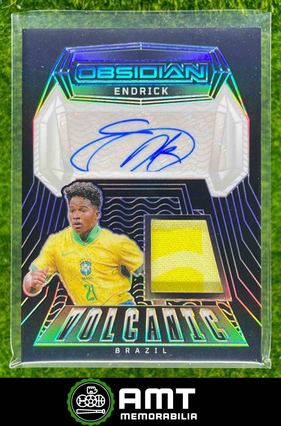 2024-25 Panini Obsidian #VS-E Endrick Volcanic Material Auto 19/99 Brazil