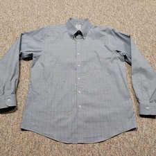 Brooks Brothers Shirt Mens 16.5 - 35 Blue Check Button Down Long Sleeve Regent