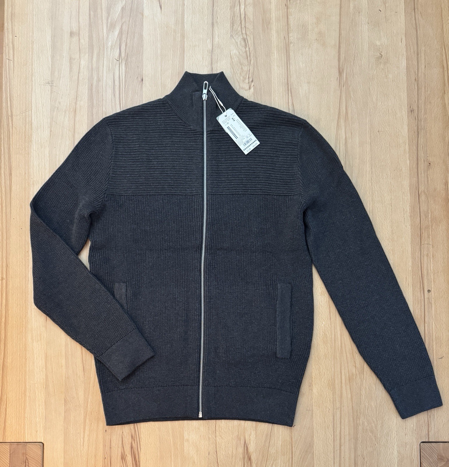 Neu Tom Tailor 100% Baumwolle Herren Strickjacke Pullover Gr. M Braun