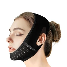 Reusable V Line Lifting Mask with Chin Strap, V Shaped Face for Black 