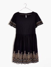 Madewell Embroidered Eyelet Puff-Sleeve Mini Dress Size XXS, MC984, NEW NWT $138