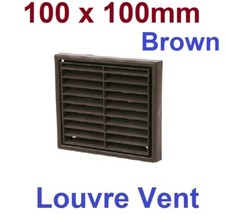 Manrose fixed louvred wall bathroom kitchen vent plastic duct cover 100 x 100mm