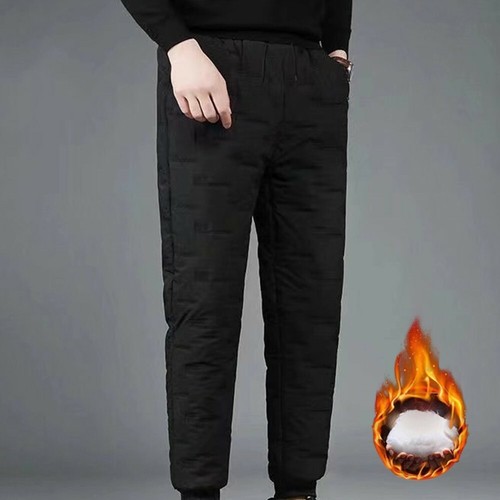 Men Warm Pants Winter Padded Quilted 