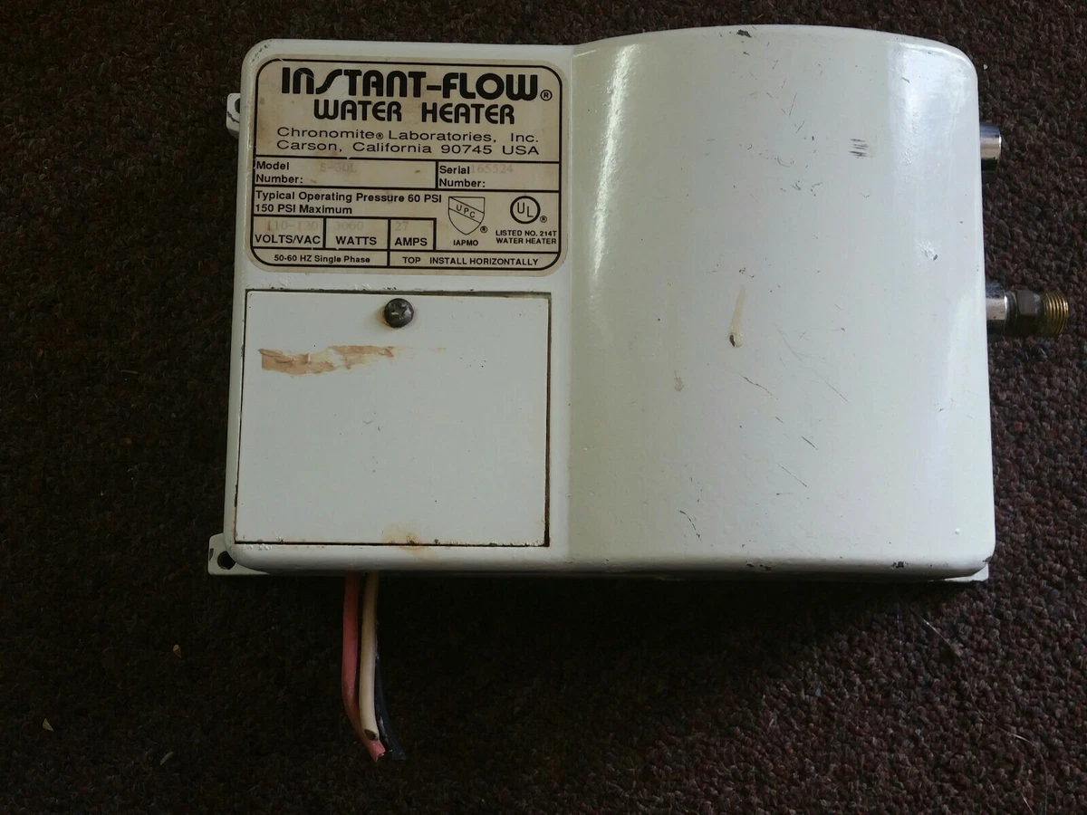 Chronomite Tankless Water Heater SR-30L/110-120V 27-Amp Instant-Flow Low  Flow | eBay