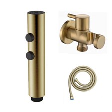 Brushed Gold Bidet Attachment for Toilet,Cloth Diaper Bidet Toilet Sprayer Set