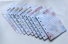 Filofax Pocket Sized Paper Set in a Rose Design - Complete Paper Pack - 60 pages