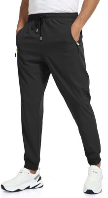 NWT Rapoo Men's Black Lightweight Quick Dry Tapered Joggers Pants XXL
