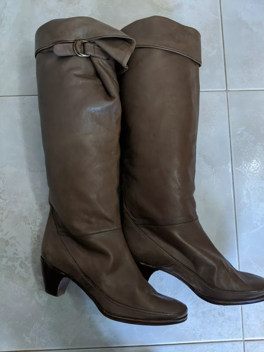 Stivali Pollini N 39 Vero Cuoio Made In Italy Anfibi Vintage Scarpe Shoes
