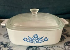  Vintage  late 70s  Corning Ware Blue Cornflower  Casserole Dish 1 Qt w/Lid 