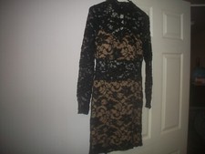 womens black lace dress.semi lined.NWOT.size large