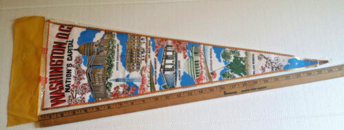 Vintage Washington DC Nation's Capital Souvenir Pennant Linen Japan - Picture 2 of 7
