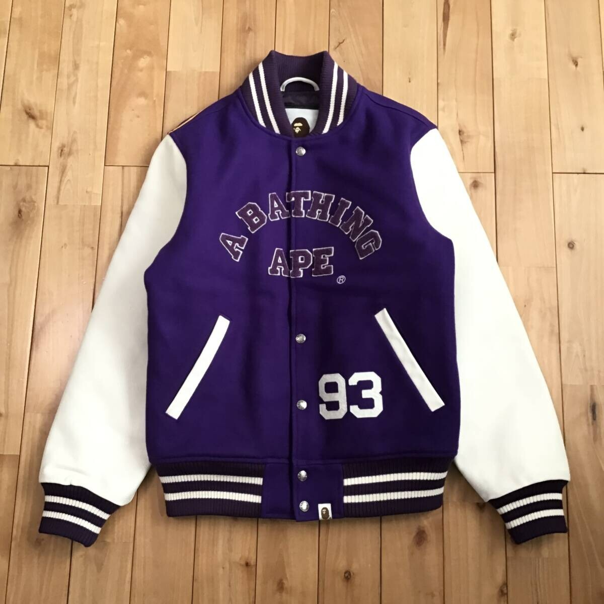 ジャケット・アウター BAPE Giant Ape Head Varsity Jacket Bomber jacket BAPE Giant Ape Head Varsity Jacket Purple