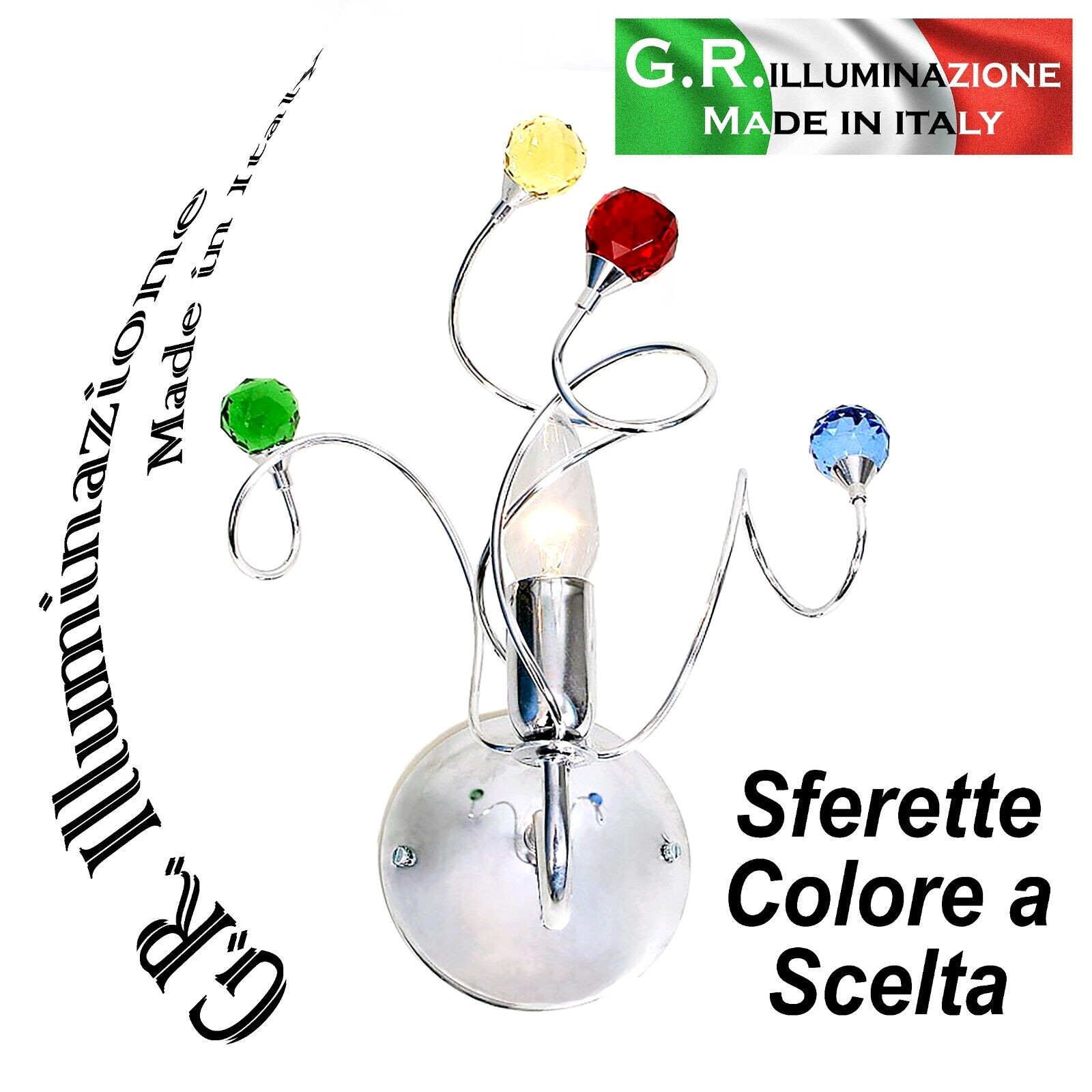 Applique Sandra Cromo e Cristallo: Lampada Parete Bagno Elegante