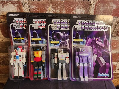 Super 7 ReAction TRANSFORMERS Set of 4: SKYFIRE GRIMLOCK MEGATRON SHOCKWAVE MOC