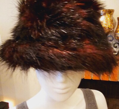 PARKHURST Faux FUR Ombre Burgundy Bucket-EUC-Vintage | eBay display picture 1