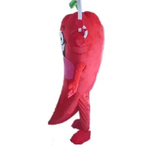 Red Chilli Mascot Costume for Halloween, Parties, Carnival, Xmas & More - Picture 2 of 3