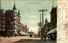 1906. BOISE, IDAHO. HOTEL IDANHA, MAIN STREET VIEW. POSTCARD MM12