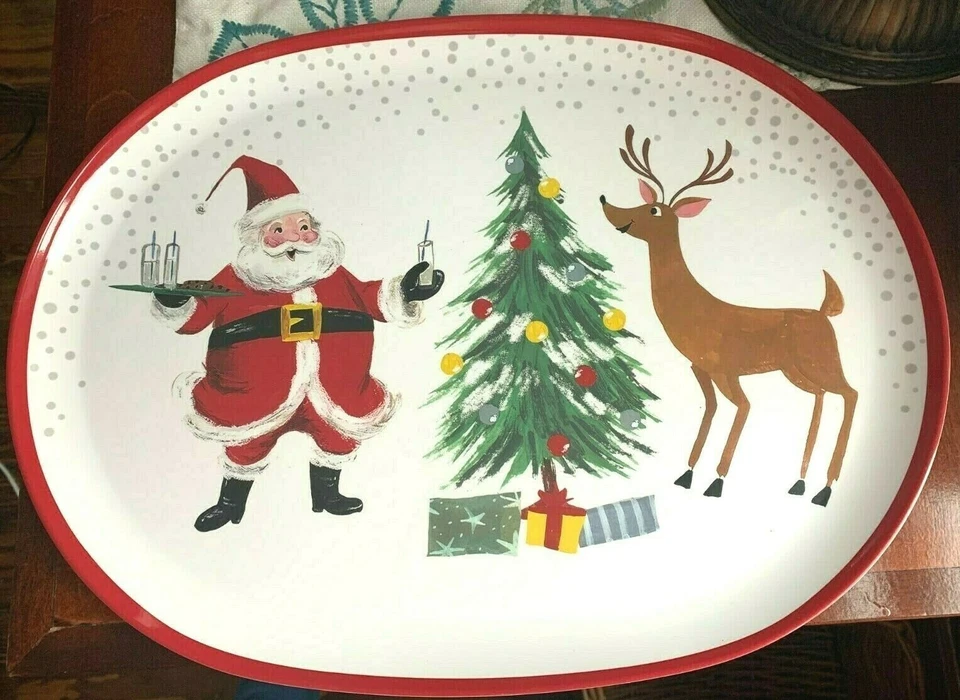 Plato de fiesta Pottery Barn Navidad Rudolph plato de fiesta bandeja de regalo Disney - Foto 2 de 4