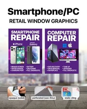 Smart Phone Computer Repair window decals signs poster PURPLE samsung apple 