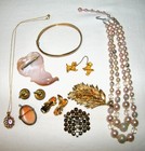 Gorgeous 10Pc VINTAGE & STERLING SILVER JEWELRY LOT Weiss~Cameo~925 JCM~Japan — photo 8