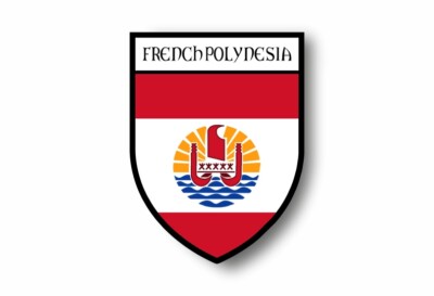 Sticker Polynésie Tahiti – Blason, Armoiries, Drapeau Autocollant TA196