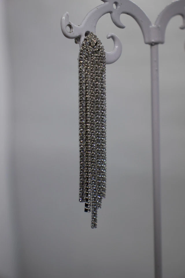 ORECCHINI TENNIS ARGENTO RODIATO 5 FILI DONNA RODIATI MM 2 cm 5,8 EXPLOIT - Immagine 4 di 4