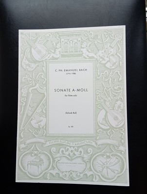 C P E Bach - Sonata in A Minor for Solo Flute *NEW* Publisher Ricordi