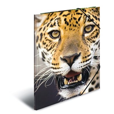 HERMA Eckspannermappe Leopard aus PP DIN A3 Sammelmappe Zeichenmappe Gummizug