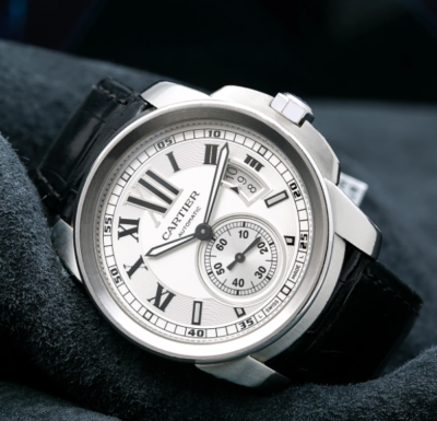 Cartier Calibre de Cartier 42mm W7100037 Silver Dial Leather Strap