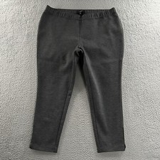 Talbots Womens Pants Gray Black Size 3XP High Rise Ankle Zip Polyester Blend
