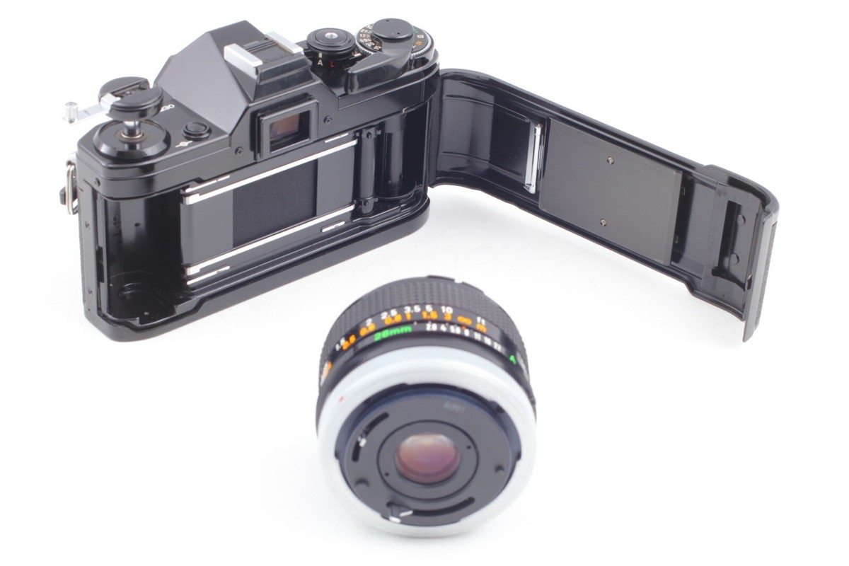 MINT w/strap】 Canon AE-1 35mm Film Camera Black FD 28mm f/2.8 SC
