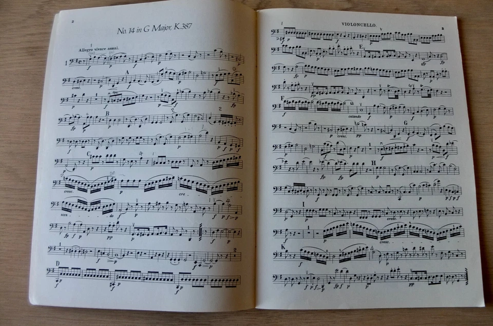 MOZART THE SIX "HAYDN" QUARTETS CELLO PART SHEET MUSIC BOOK (1970's) USA - Image 4 of 4