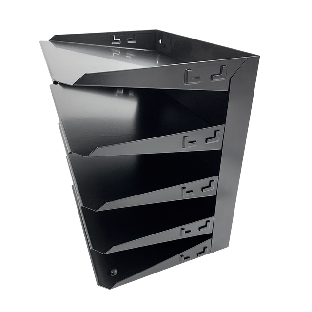 Huron Horizontal 5 Slot Steel Desk Organizer/Sorter Black HASZ0149 eBay