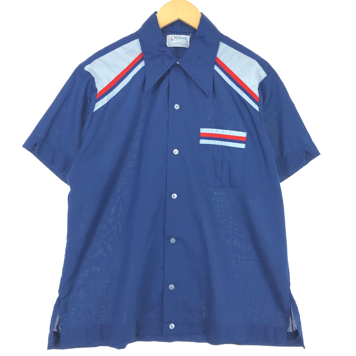 ウェア・シャツ 70's Hilton bowling shirt Vintage Hilton Bowling Shirt Size 36 Brown USA Made 70s