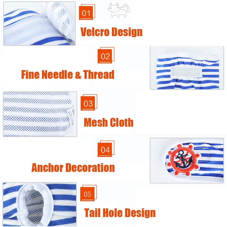 Female Pet Dog Puppy Diaper Pants Nappy Physiological Sanitary Panties Underwear - Image 2 of 4