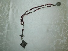 Super Bello Filigrana Rosario Con Perle Di Granato E 2 Ciondoli!