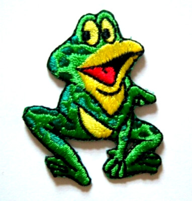 Wright's Embroidered 1 3/8'' x 1 3/4'' Frog Iron-On Applique wp-18