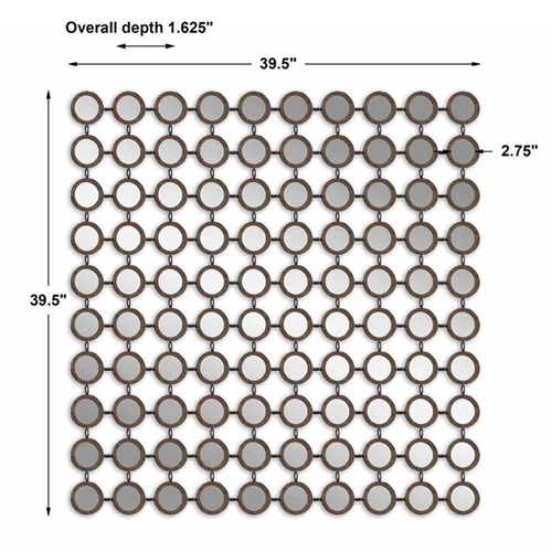 Uttermost Dinuba Contemporary Metal Mirror in Lightly Antiqued Silver - Picture 3 of 3