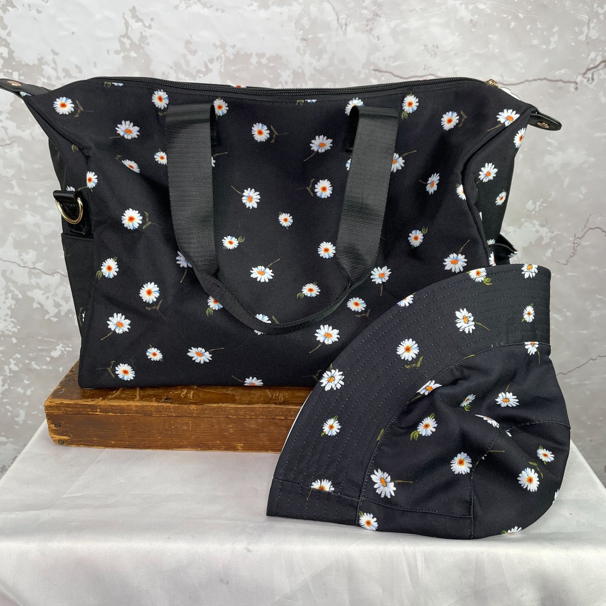 Alice + Olivia Daisy Duffle Bag & Bucket Hat Alice + Olivia Duffel Bag and Bucket Hat in Daisy Print  main image 3