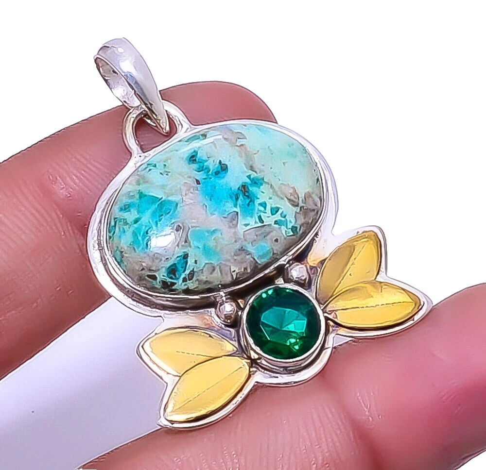 Collares y colgantes colgantes de crisocola de moda